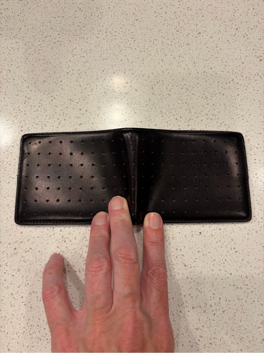 Jack Spade Black Perforated Leather Bi-Fold Wallet - Picture 5 of 5